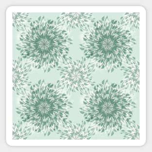 Green Leaves Mandala Pattern Sticker